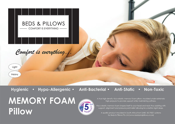 Memory Foam Pillows - light (semi soft) - Beds & Pillows